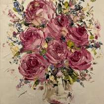 Картина маслом Цветы мастихином, в Москве
