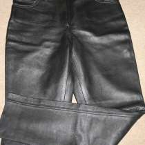 БРЮКИ ИЗ НАТУРАЛЬНОЙ КОЖИ, ЧЁРНЫЕ. НОВЫЕ, в Москве