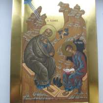 Икона храмовая. Евангелист Иоан и Прохор. На золоте, в Москве