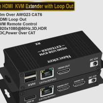 Удлинитель HDMI по витой паре + KVM USB Local loop на 60м, в Москве