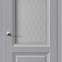 Межкомнатная дверь Вива 2 остекленная (серый, шампань), в Москве