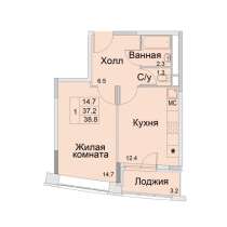 1-к квартира, улица Советская, дом 1, площадь 38,8, этаж 2, в Королёве