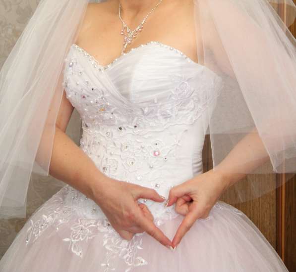 Свадебное платье нежно-розовое с корсетом, р.44-48 в фото 4