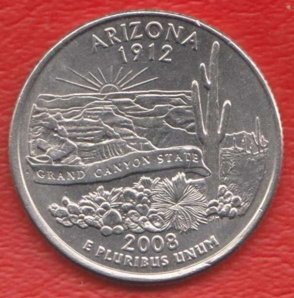 США 25 центов 2008 г. квотер штат Аризона знак мондвора P