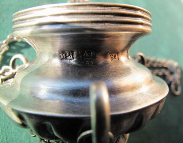 Изящная старинная лампада с цепью из серебра в Санкт-Петербурге фото 11