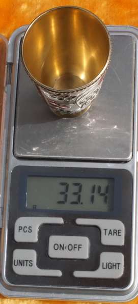 Серебряная стопка Калинка, многоцветные эмали, серебро 916 в Ставрополе фото 4