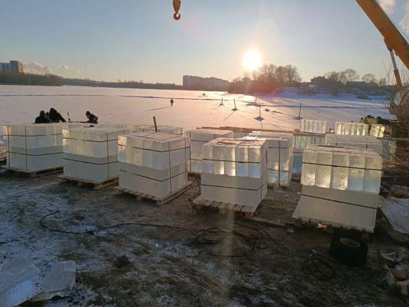 Лед, блоки льда для скульптур, лед строительный в Москве фото 5