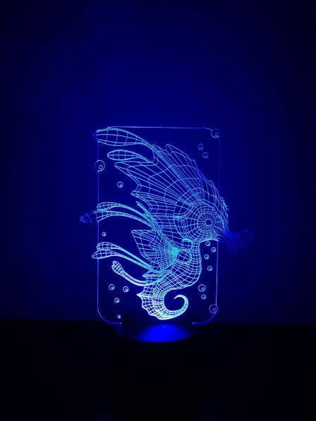 Светодиодный 3Д ночник "Морской конёк"