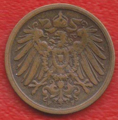 Германия 2 пфеннига 1906 г. F Штутгарт