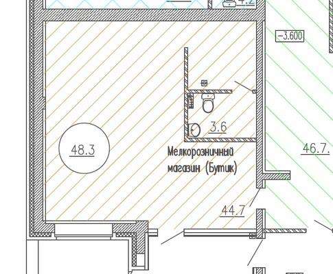 помещение свободного назначения 48 м^2 в Волгограде