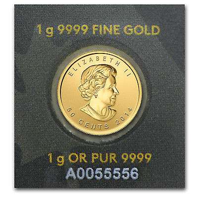 Канадский Кленовый Лист 1 грамм, золото, 999.9 в фото 4