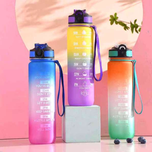 Premium plastic sports portable filter water bottle в 