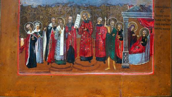 Старинный образ Покрова Пресвятой Богородицы. Россия, Палех в Санкт-Петербурге фото 17