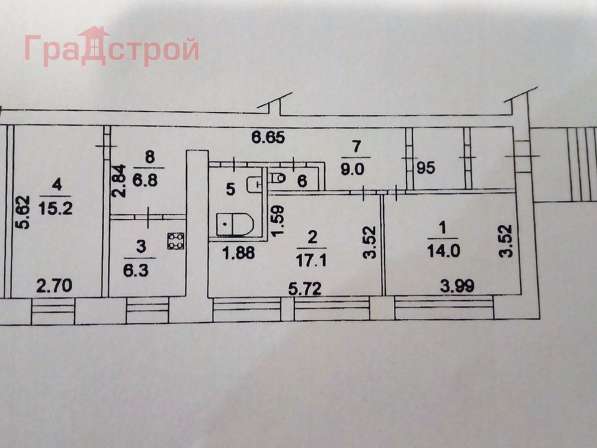 Продам трехкомнатную квартиру в Вологда.Жилая площадь 74 кв.м.Этаж 1.Дом кирпичный. в Вологде фото 4