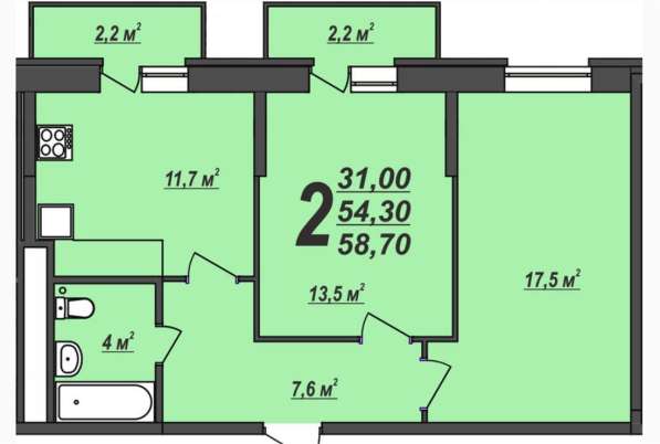 Продам двухкомнатную квартиру в Тверь.Жилая площадь 58,70 кв.м.Этаж 13. в Твери фото 14