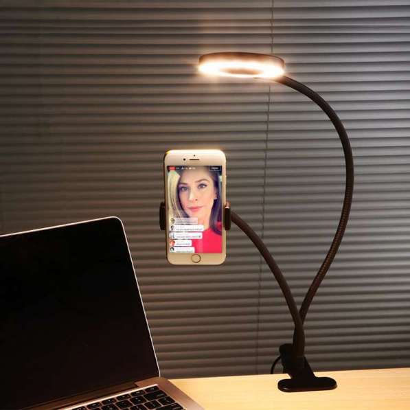 Кольцевая лампа Led-90 с гибким держателем для телефона. ХИТ в фото 14