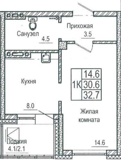 Продам 1-комн. квартиру, 32.7 м², 12 этаж в ЖК Серебряный в Красноярске фото 5