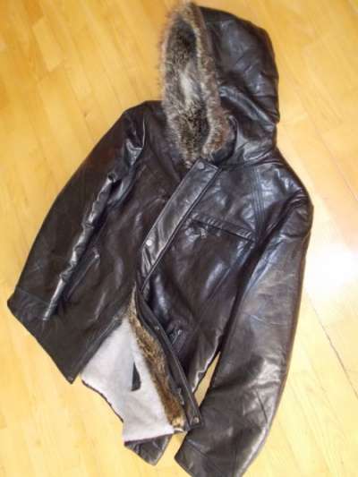 меховое пальто кожа натуральный мех в Кемерове фото 5
