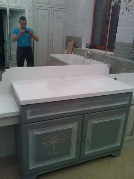 Столешницы из искусственного камня для ванной комнаты в Казани фото 5