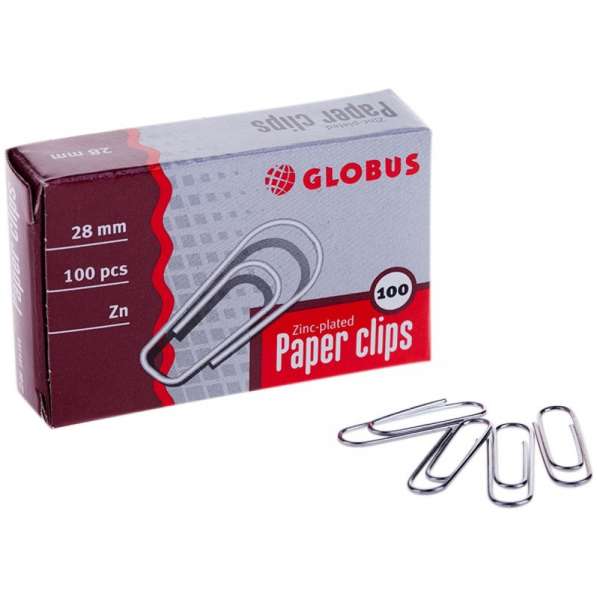 Скрепки, 28 мм, 100 штук Paper Clips