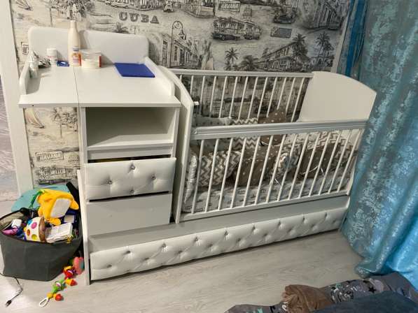 Детская кроватка 2 в 1 + матрас в Волгограде фото 5