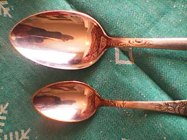 Комплек серебрянных ложек вилок чайной ложки ножа в фото 4
