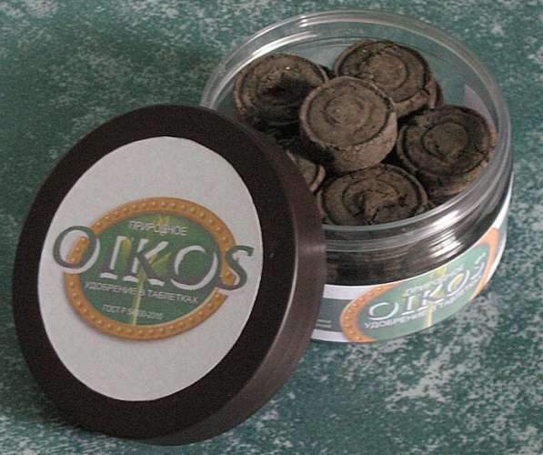 Органическое таблетированное удобрение из сапропеля Oikos