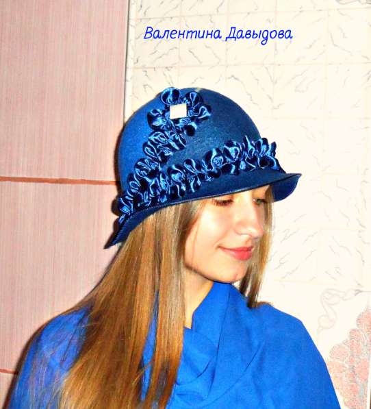 Валяная шляпа "Морская синева".Ручная работа. в Барнауле фото 6