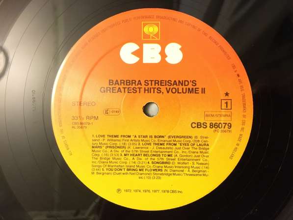 Barbara Streisand /Greatest Hits / Vol 2 / mint 1978 Holland в Москве фото 12