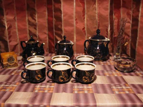 Кобальтовый чайный сервиз, Гжель (СССР) в Москве фото 8