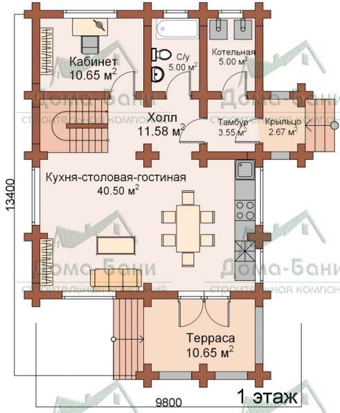 Дом из бревна 181.06м2 в Москве фото 7