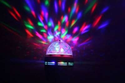 Вращающаяся разноцветная диско лампа LED в Краснодаре фото 4