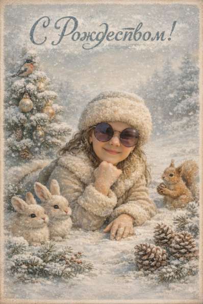 Рождественская открытка с вашим фото в фото 3