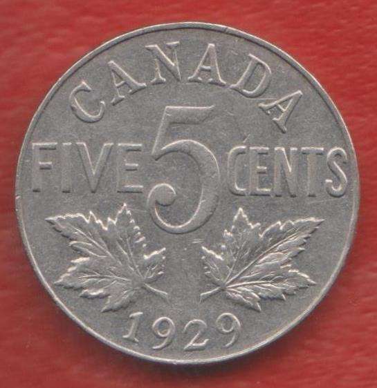 Канада 5 центов 1929 г. Георг V