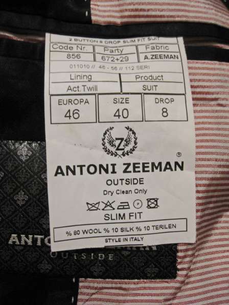 Итальянский дизайнерский пиджак (Antoni Zeeman) в фото 3