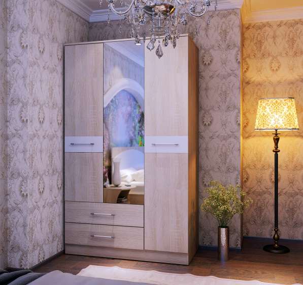Шкаф трёхдверный с зеркалом в Москве