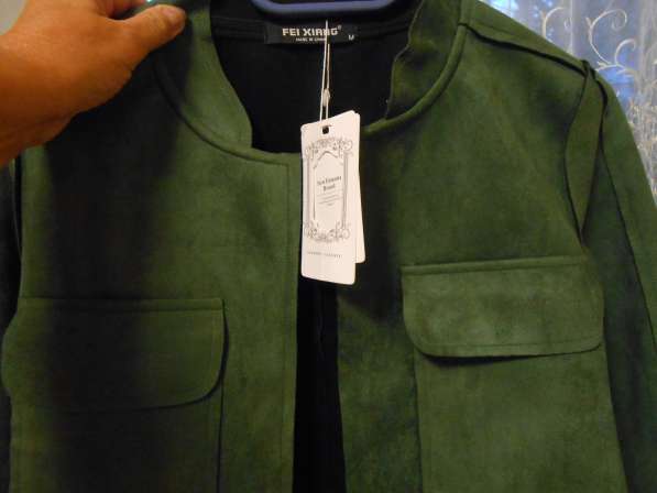 Куртка-пиджак замшевый, короткий в фото 3