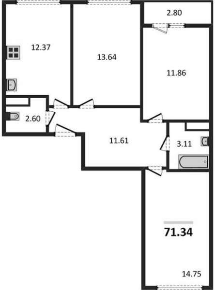 Продам трехкомнатную квартиру в Волгоград.Жилая площадь 71,34 кв.м.Этаж 8.Дом монолитный. в Волгограде