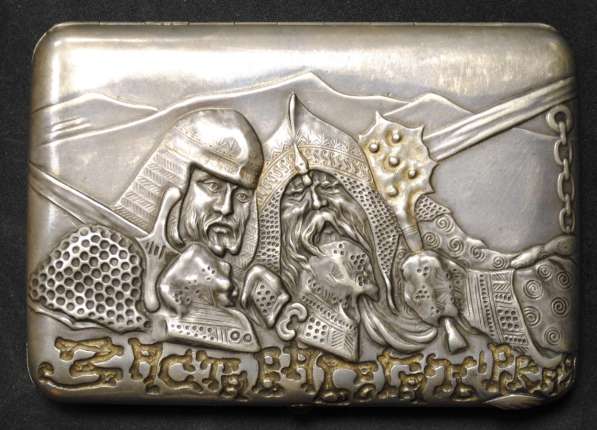 Портсигар серебряный богатыри 84 пробы в Бору фото 4