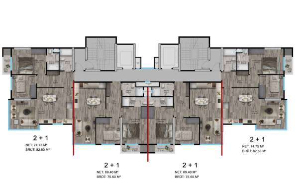 3-к. квартира 70м ² Турция, Мерсин, Мезитли в фото 8
