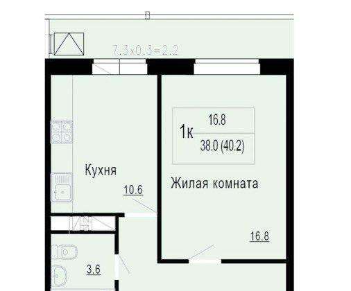 Продам однокомнатную квартиру в Краснодар.Жилая площадь 40 кв.м.Этаж 10.Дом монолитный.