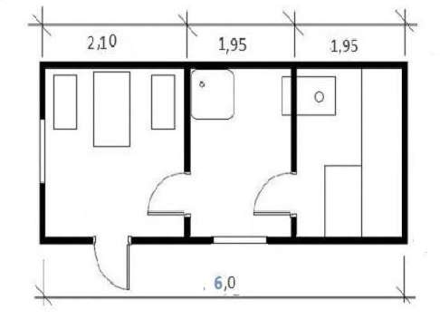 Мобильная баня из бруса 7x2,3 в Москве