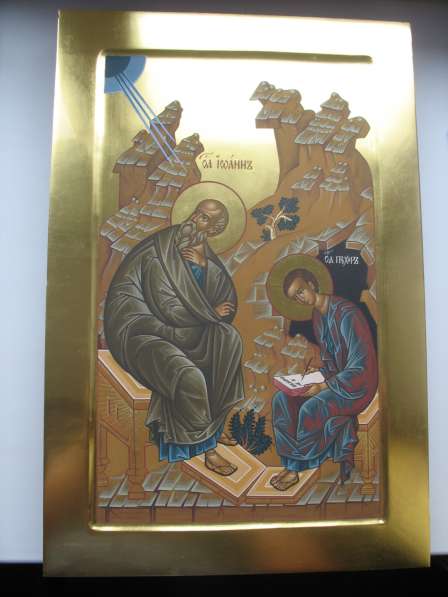 Икона храмовая. Евангелист Иоан и Прохор. На золоте