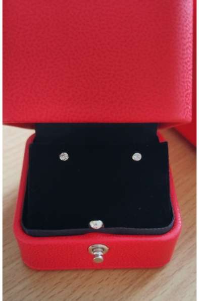 Золотые серьги пусеты с фианитами 375 в Санкт-Петербурге