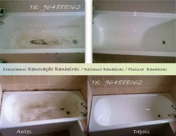 Pintura de Banheiras, Renovação Banheiras, Restauro banheira в фото 4
