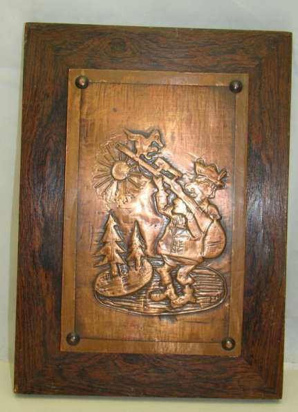 Чеканка винтажная Охотник (Q498) в Москве фото 4