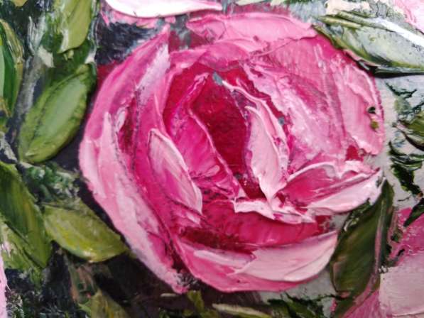 Картина маслом "Розы в вазе." Выполнена маслом на холсте в Ростове-на-Дону фото 4