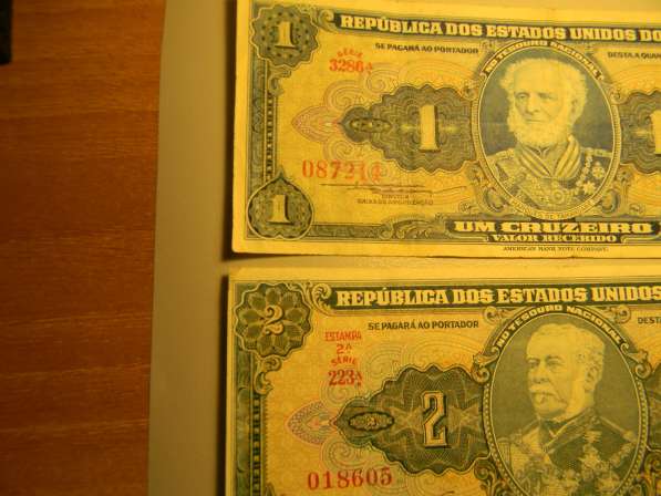 Банкнота.1 и 2 крузейро, Бразилия, Brazil, 1956 и 1955гг в фото 3