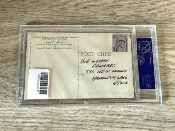 Бейсбольная карта Микки Мэнтл PSA с автографом в Ярославле фото 3