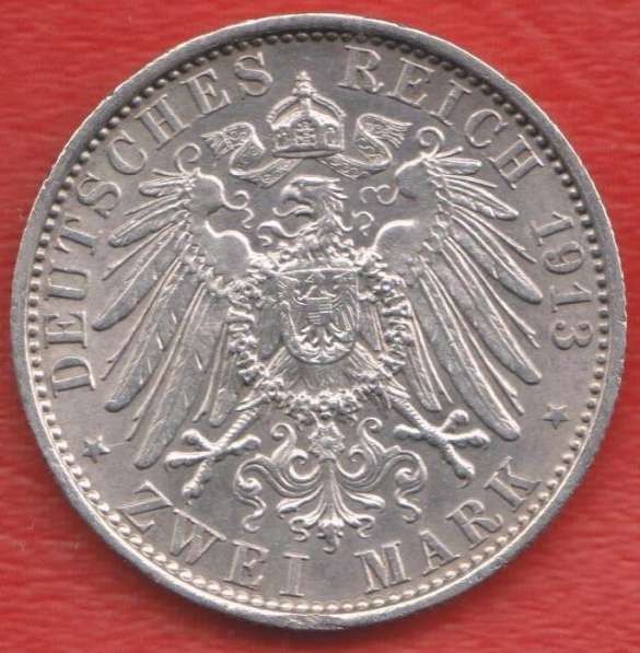 Германия Пруссия 2 марки 1913 г. 25 лет правления серебро в Орле